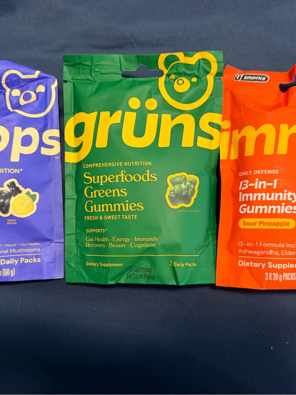 Gruns, Immun, Nutrops Trial Pack 3 Packs Each BRAND NEW SEALED!
